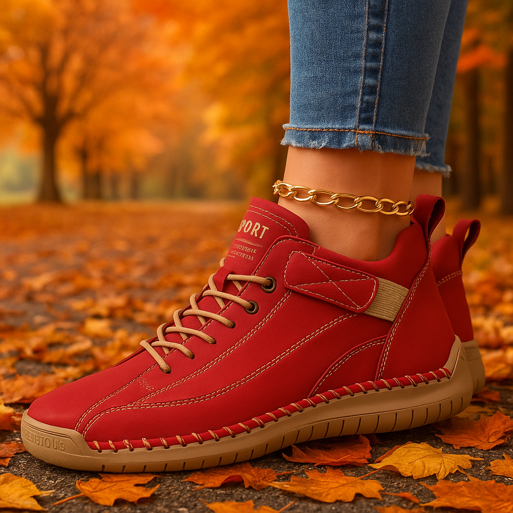 Yani - Baskets Confort Orthopédique Rouge