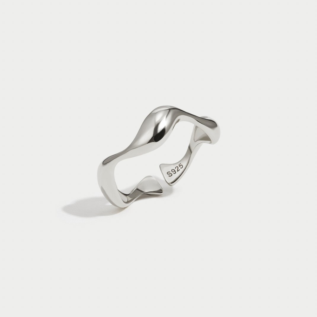 Bague à vagues en argent