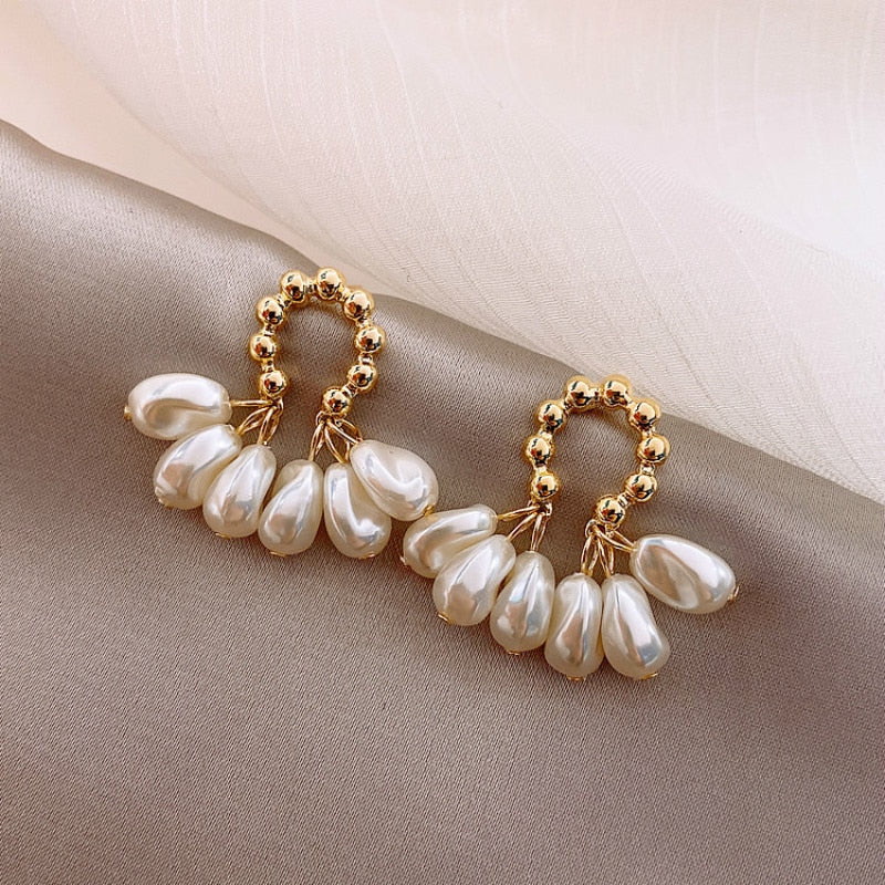 Boucles d'oreilles en perles de style baroque