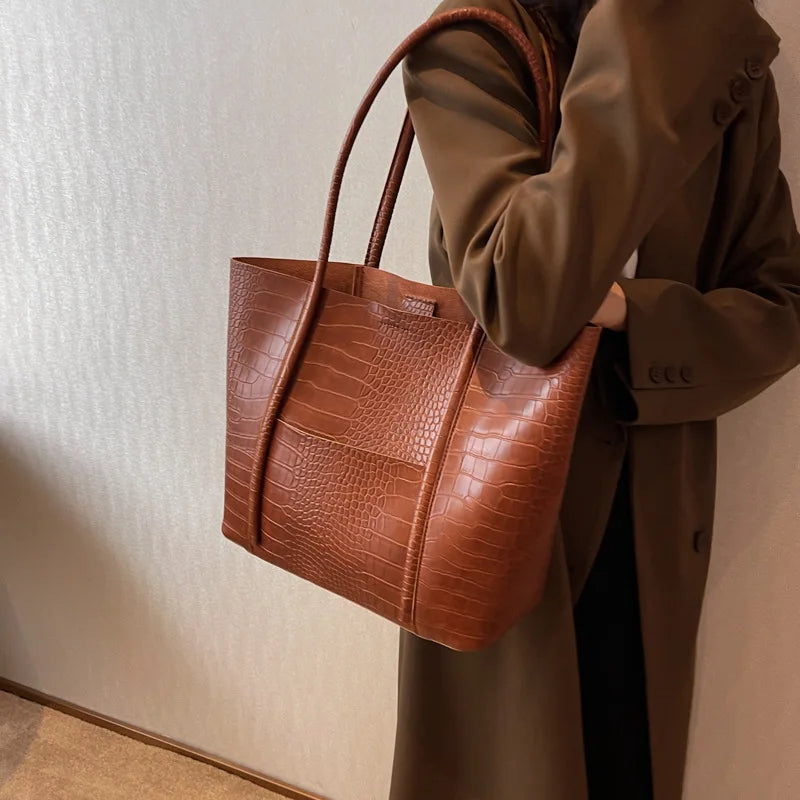 Blanca™ | Sac à bandoulière vintage en cuir de crocodile brun