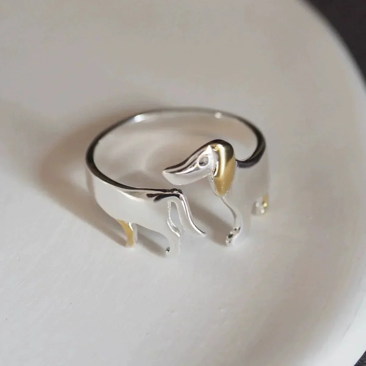 REYA – Bague Dackel réglable en argent 925