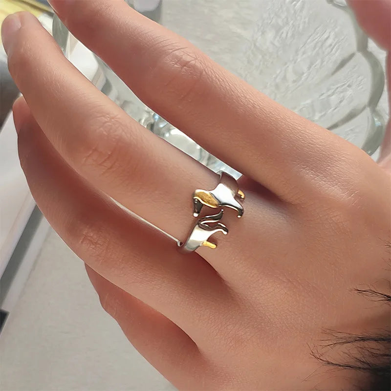 REYA – Bague Dackel réglable en argent 925