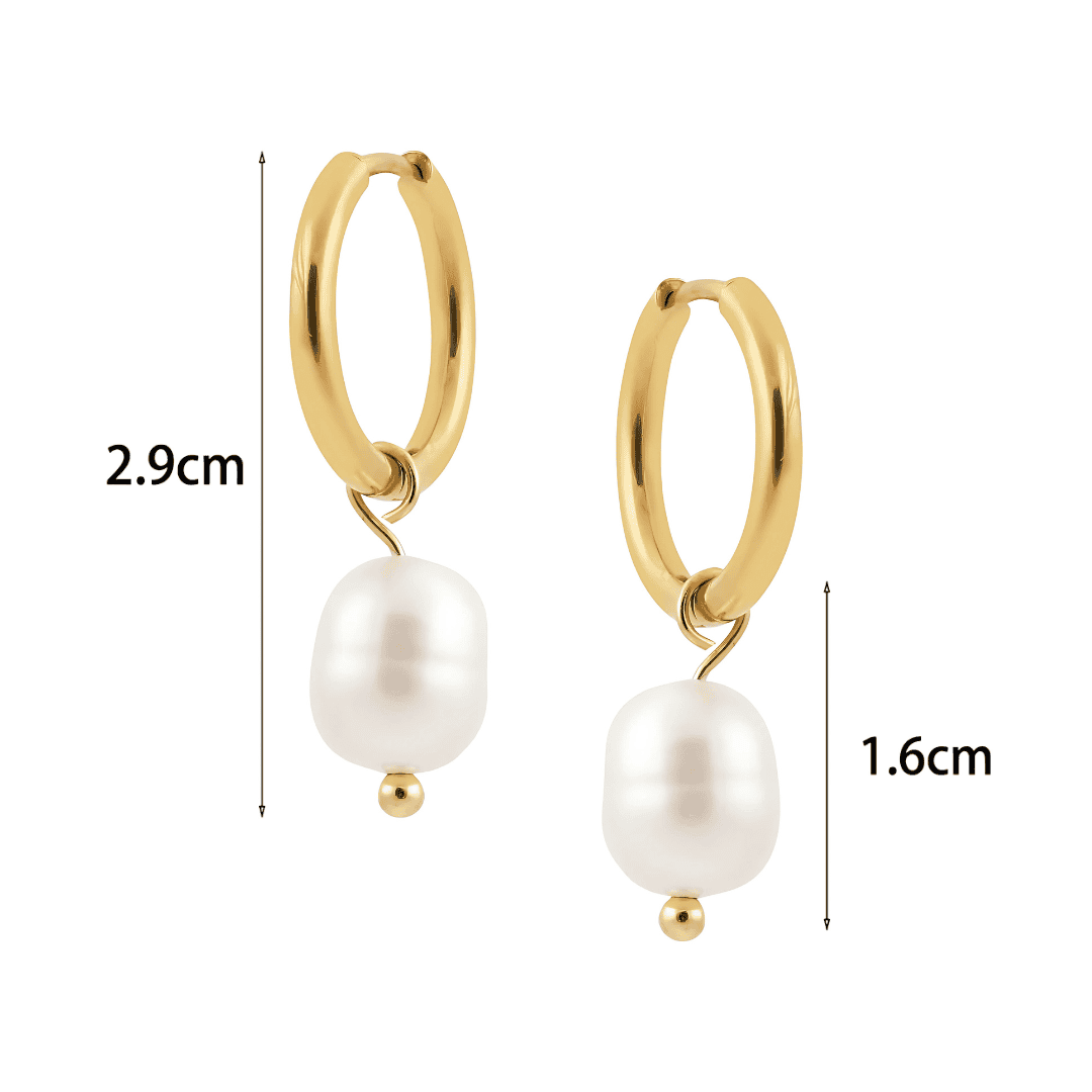 ELISE™ | Boucles d’Oreilles Anneaux avec Perle