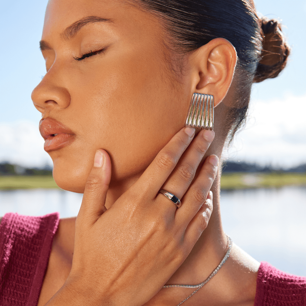 Bague en argent et émeraude