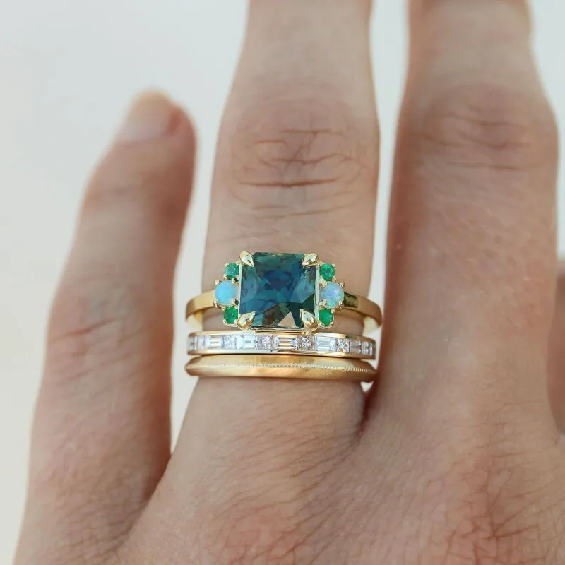 Bague Vintage avec cristal bleu