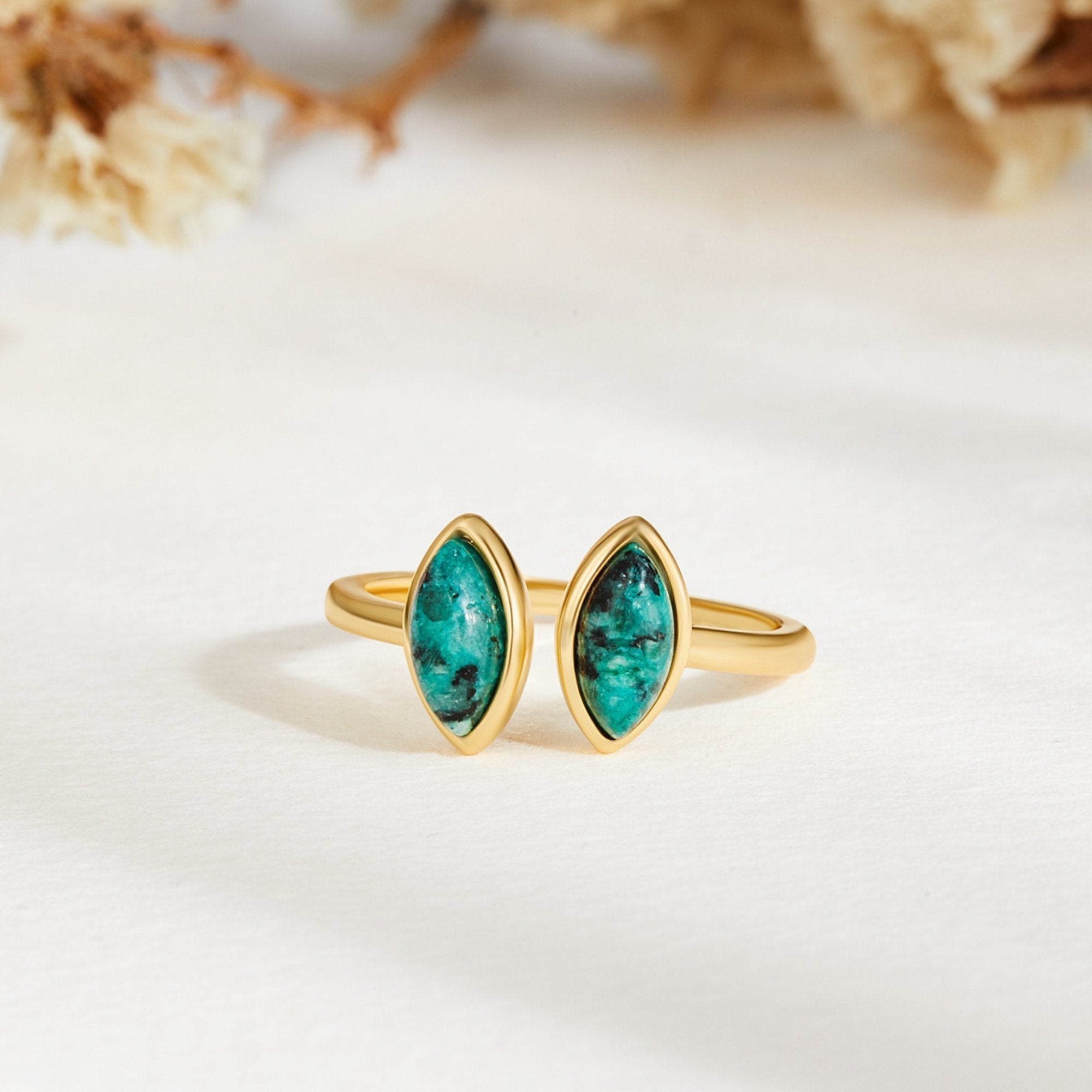 Bague enveloppante en jade vert