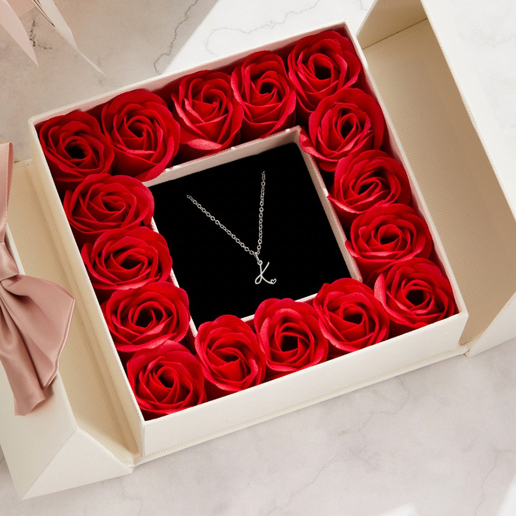 Collier en Cœur avec Lettre en Argent