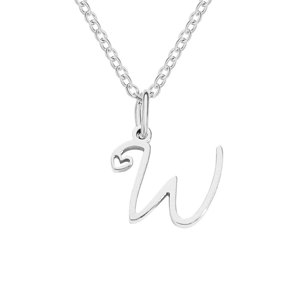 Collier en Cœur avec Lettre en Argent