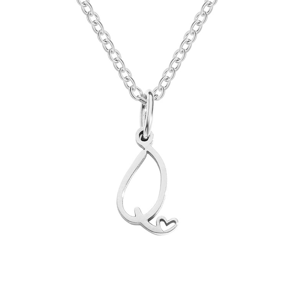 Collier en Cœur avec Lettre en Argent