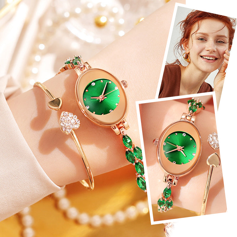 Montre-bracelet KAYSI avec zircon coloré pour femmes