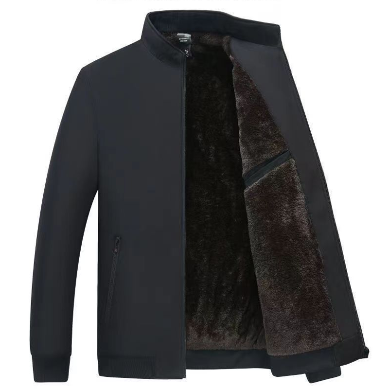 Veste zippée chaude unie pour homme – 💪 Anti-froissement, coupe-vent, imperméable à la pluie et à la neige !