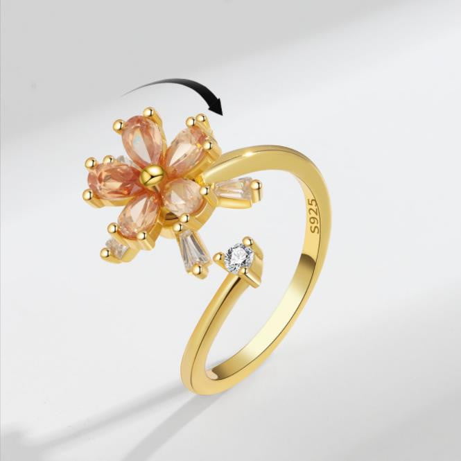 Yani – Bague Fidget Fleur de Cerisier en Finition Argentée ou Dorée
