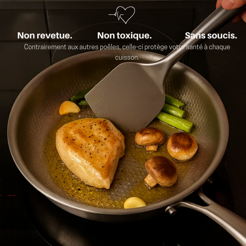 Poêle en Titane avec Deux Poignées