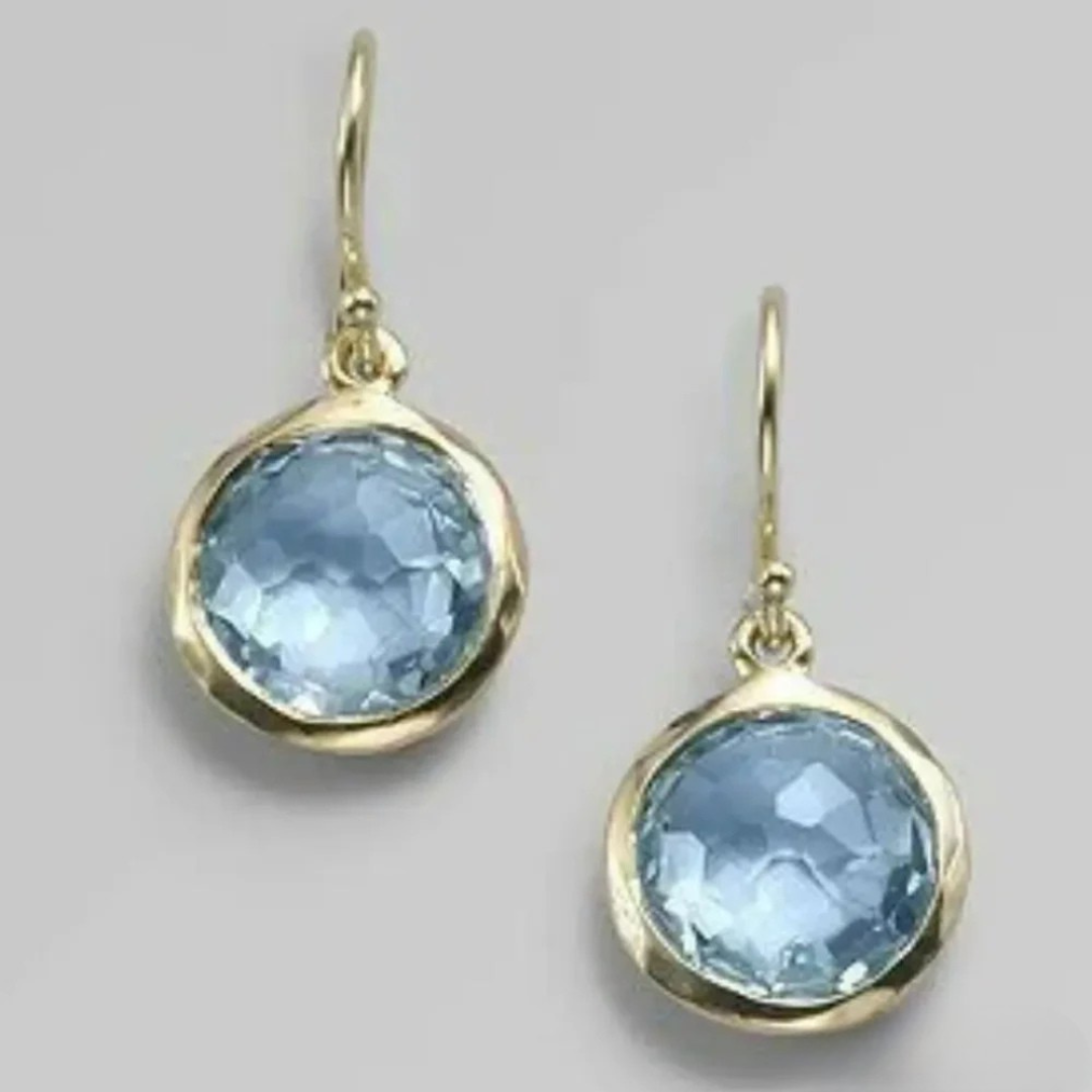 Boucles d'Oreilles en Cristal Vintage Bleu