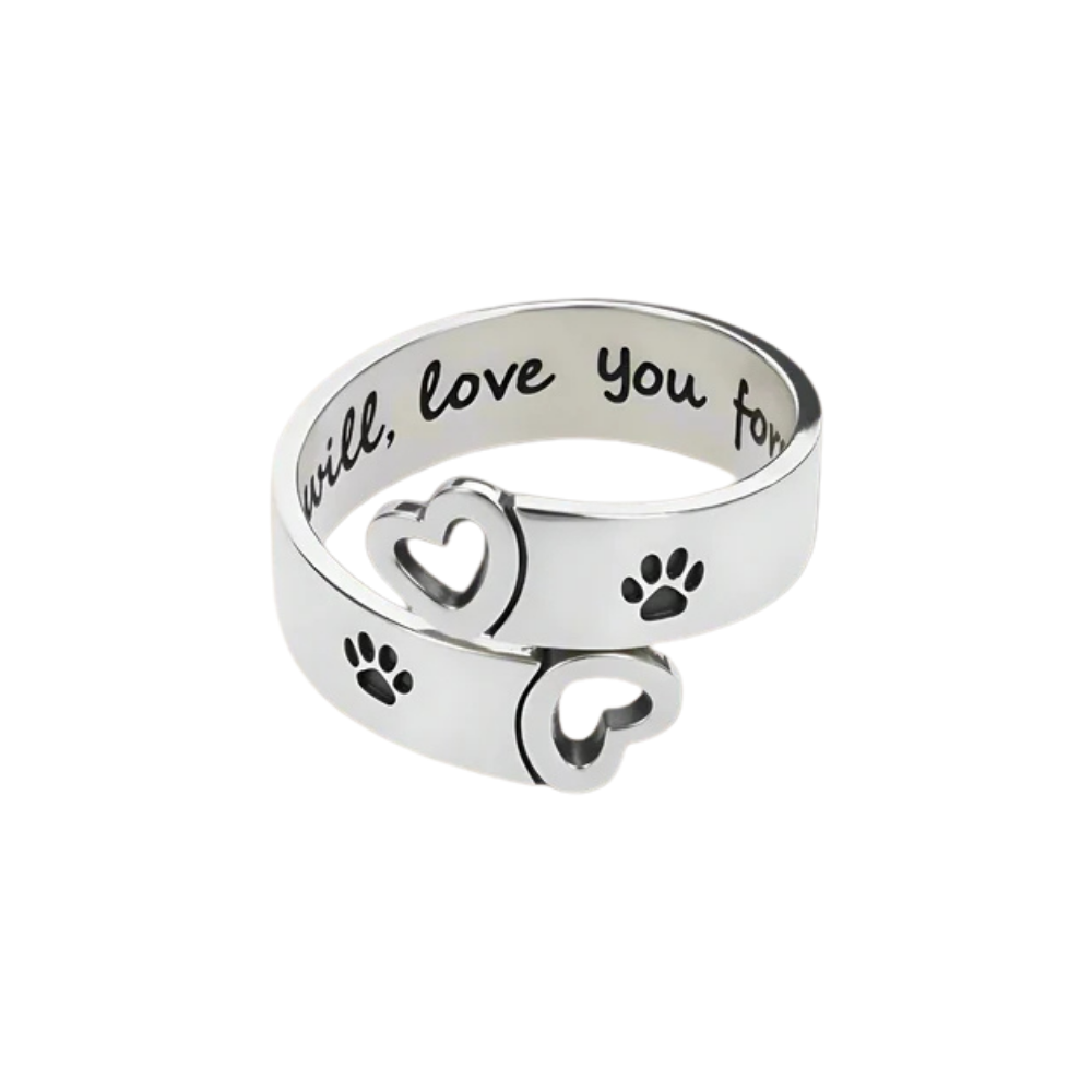 FAYAIE – Bague ajustable avec design de pattes et de cœur en argent