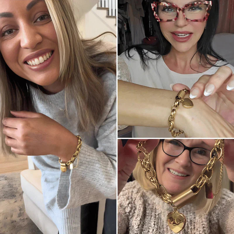 Bracelet Chunky Heartened | Or