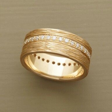 Bague en Zirconium Fin Vintage Or