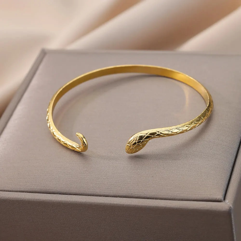 Bracelet Ajustable Serpent plaqué or 18K