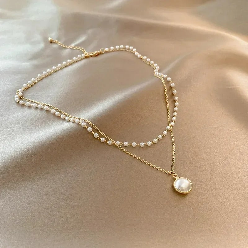 Collier de perles élégantes à deux brins pour femmes - Amelie