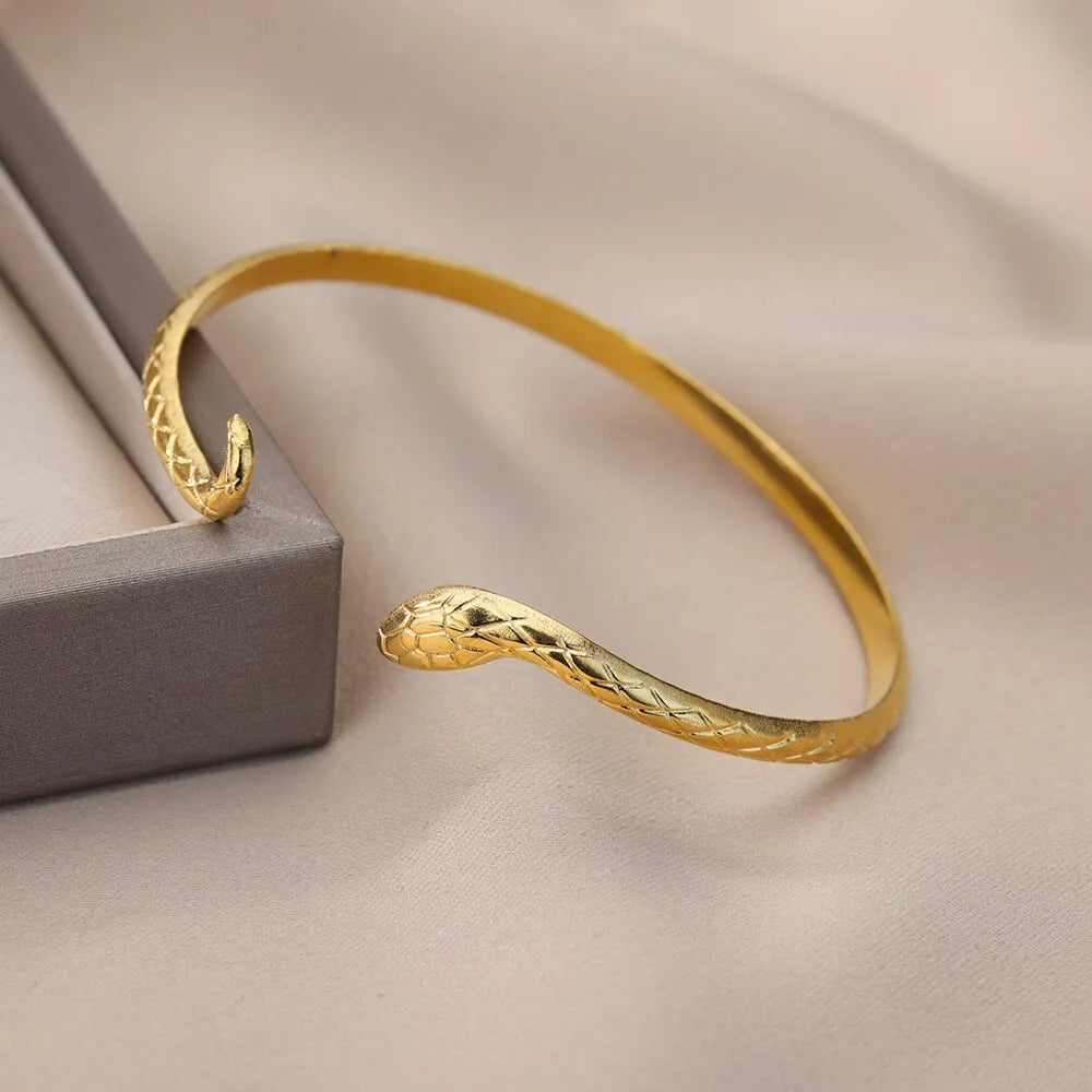 Bracelet Ajustable Serpent plaqué or 18K