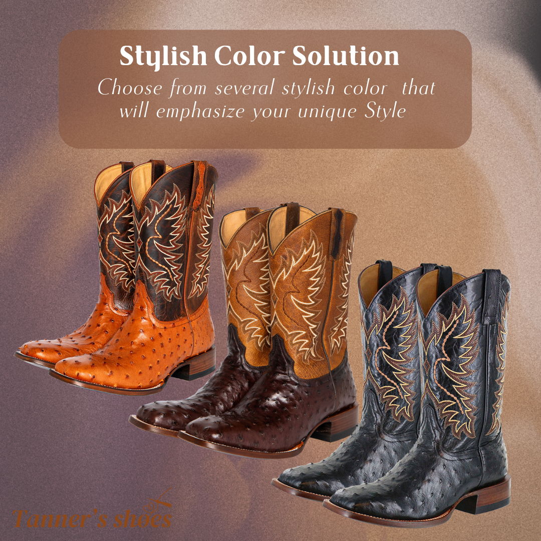 Gustav | Bottes en cuir brodées mi-mollet