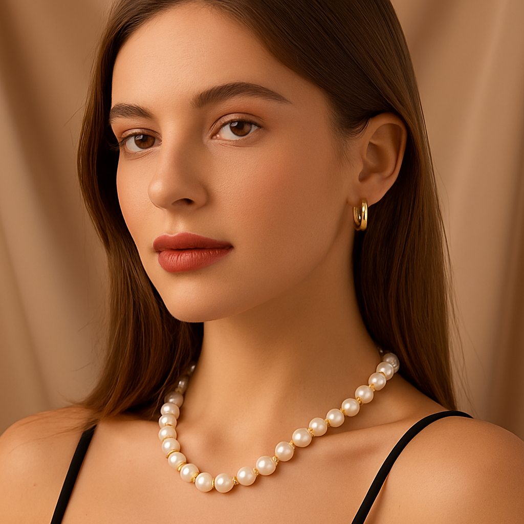 Collier à breloques en perles d'eau douce de Calienne