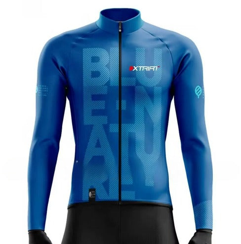 XTRIAT Maillot de Cyclisme Hiver Homme | Polaire, Chaud & Résistant au Froid