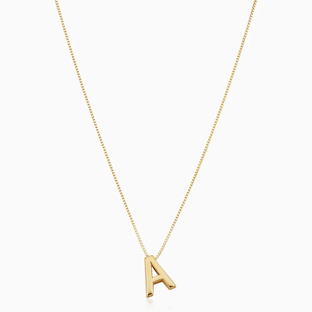Collier Initial Love Letter | Or Blanc
