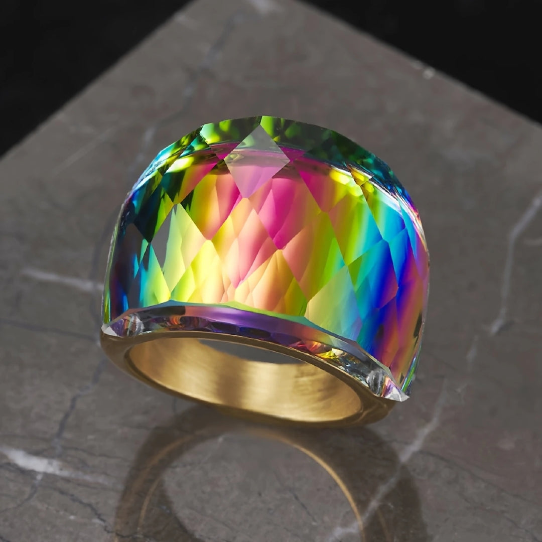 Bague en or chromatique colorée