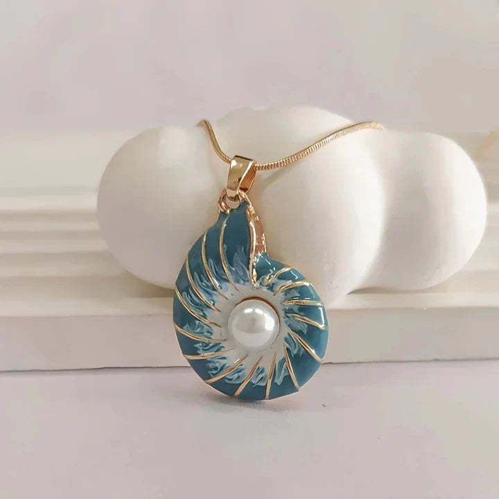 Collier pour femmes Nacre de coquillage bleue - Elinor