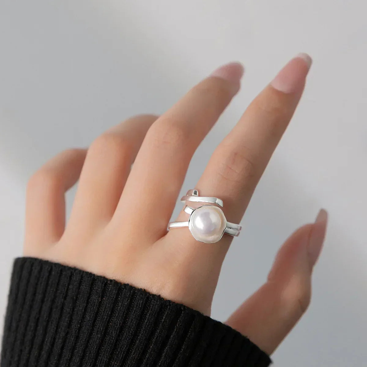 Bague en perle d'argent