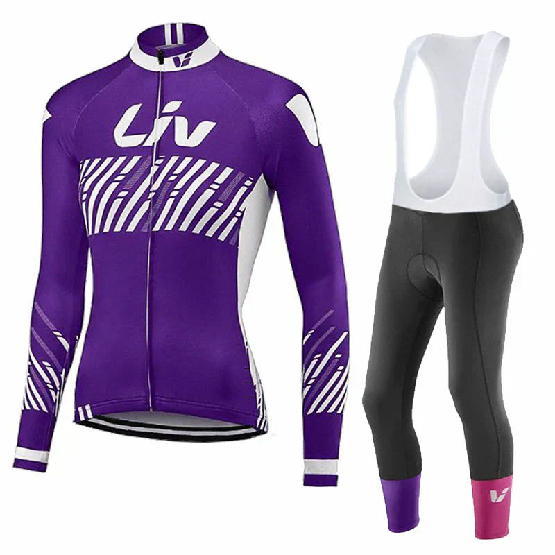 LIV V2 | Ensemble de cyclisme d’hiver PRO pour femme avec cuissard à bretelles