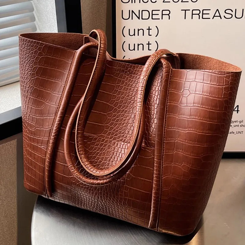 Blanca™ | Sac à bandoulière vintage en cuir de crocodile brun