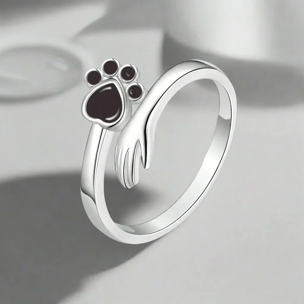 MARA – Bague ajustable en argent 925 avec motif main et patte