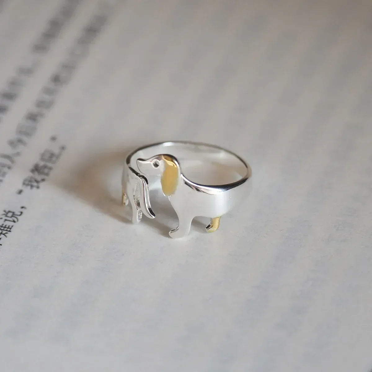 REYA – Bague Dackel réglable en argent 925