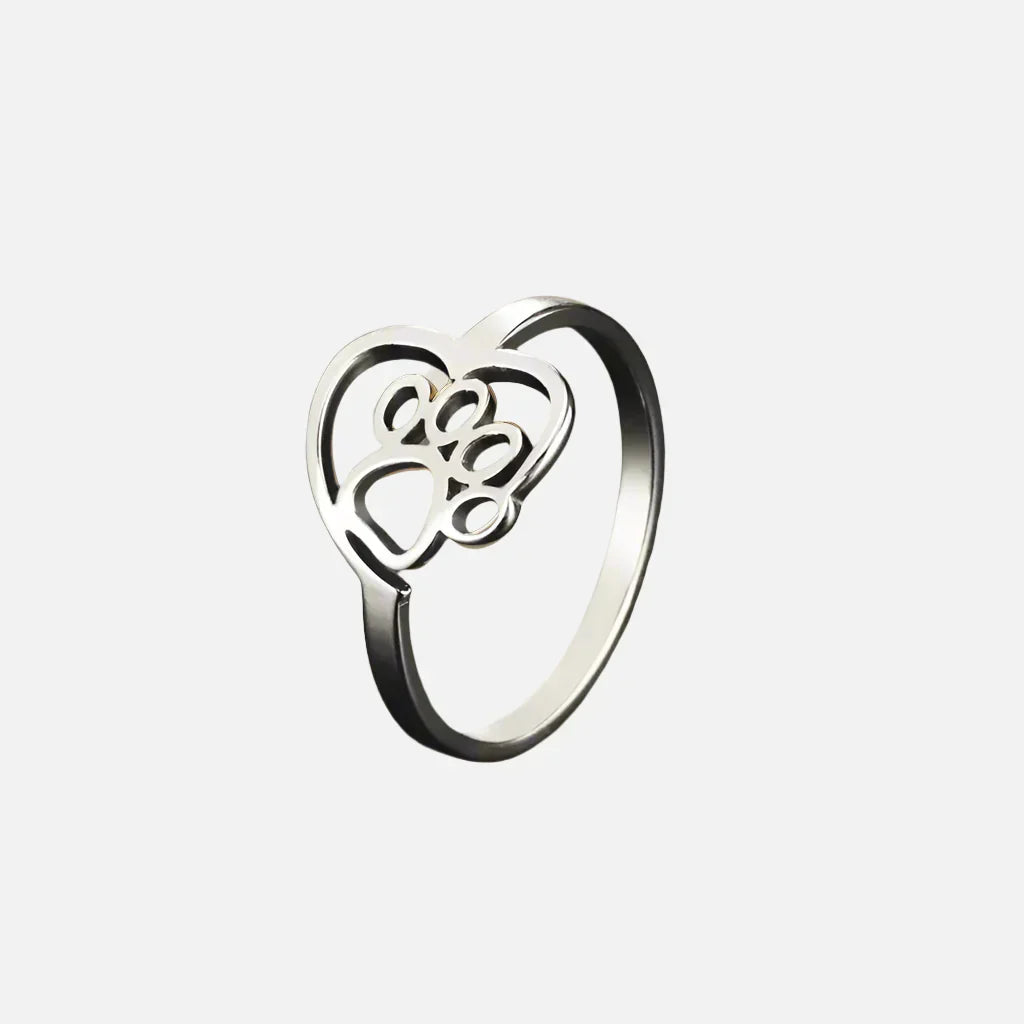 Goldton-Pfote & Herzring-Or et argent pour les amoureux des animaux - BECKKY