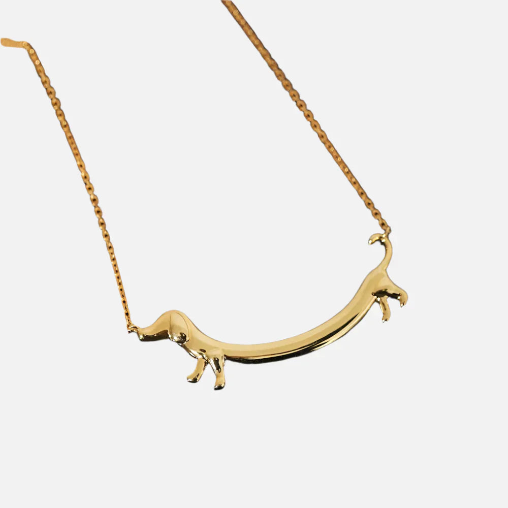 LILOU – Collier Dackel en argent et or
