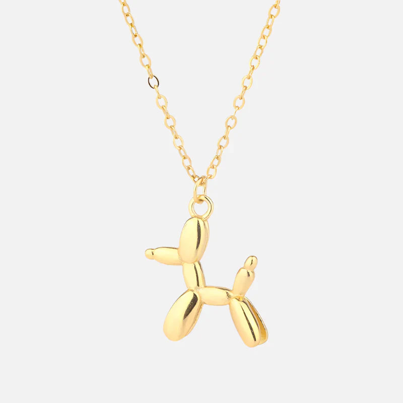 JUNO – Collier avec pendentif en forme de chien en ballon en argent et or