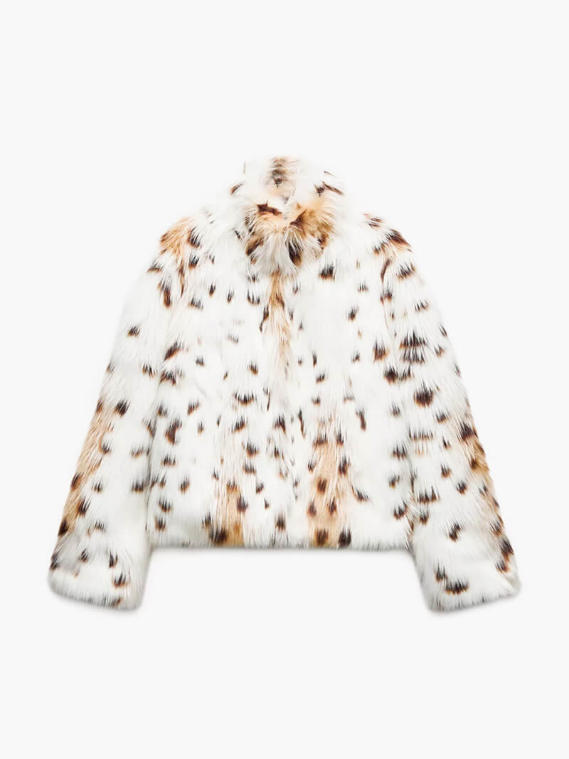 Yani -  Veste en Fourrure Imprimé Léopard