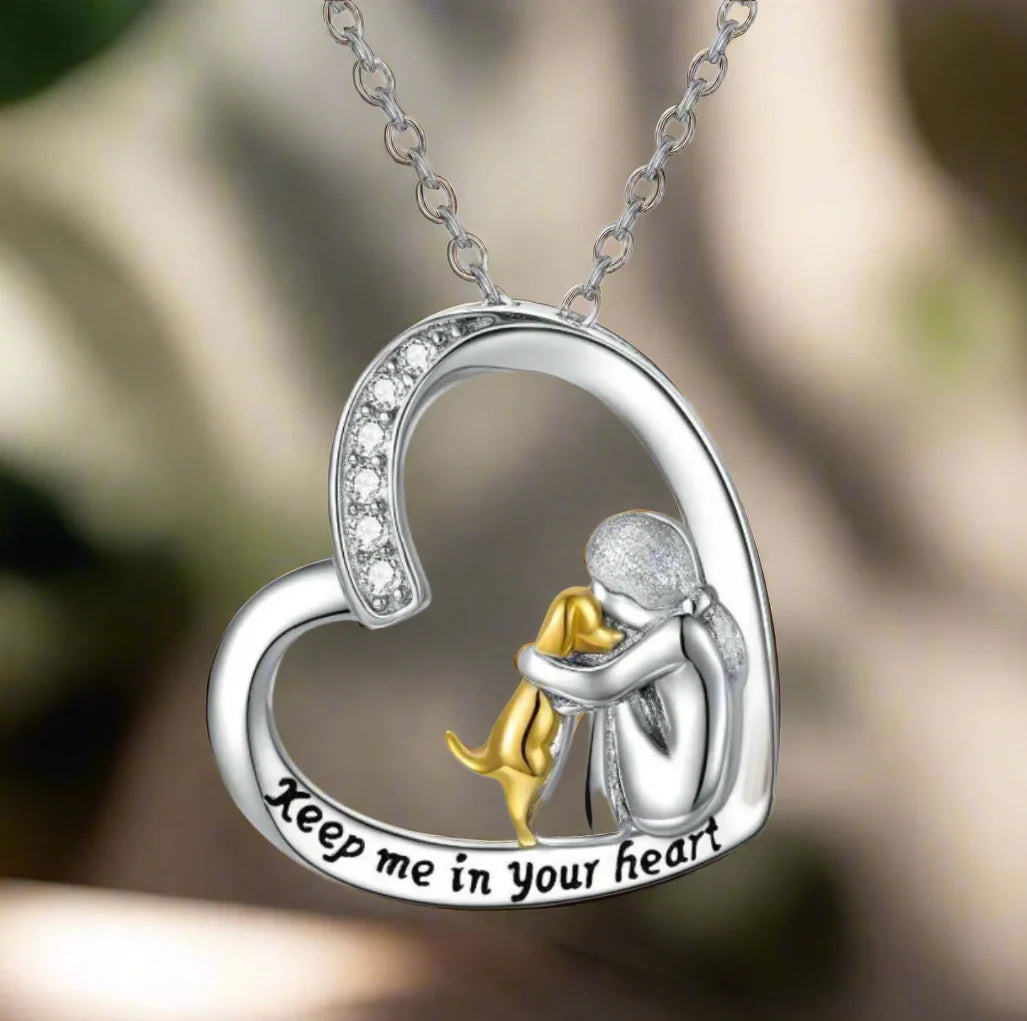 MILIA – Collier en argent 925 avec motif de cœur et de chien