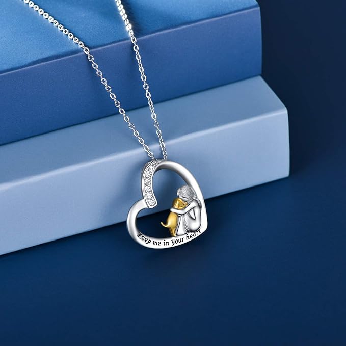 MILIA – Collier en argent 925 avec motif de cœur et de chien