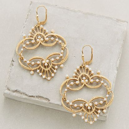 Boucles d'oreilles Mandala dorées avec perles