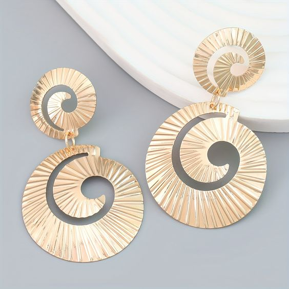 Boucles d'oreilles Boho plaquées or 18k en forme de spirale