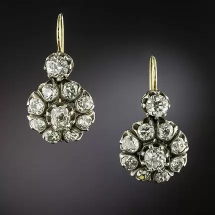 Boucles d'oreilles vintage avec mandala en zircon