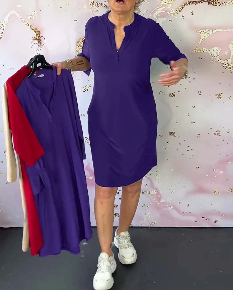 Marisse™ | Robe Fluide à Décolleté V – Élégance Simple au Quotidien