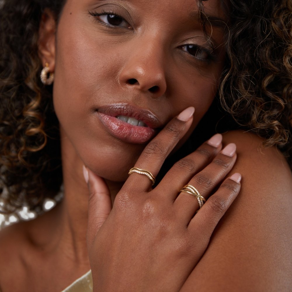 Bague Juni en or et cristal