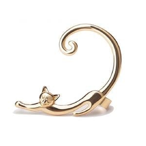 Boucles d'oreilles plaquées argent pour femmes Chat courbé - Greta