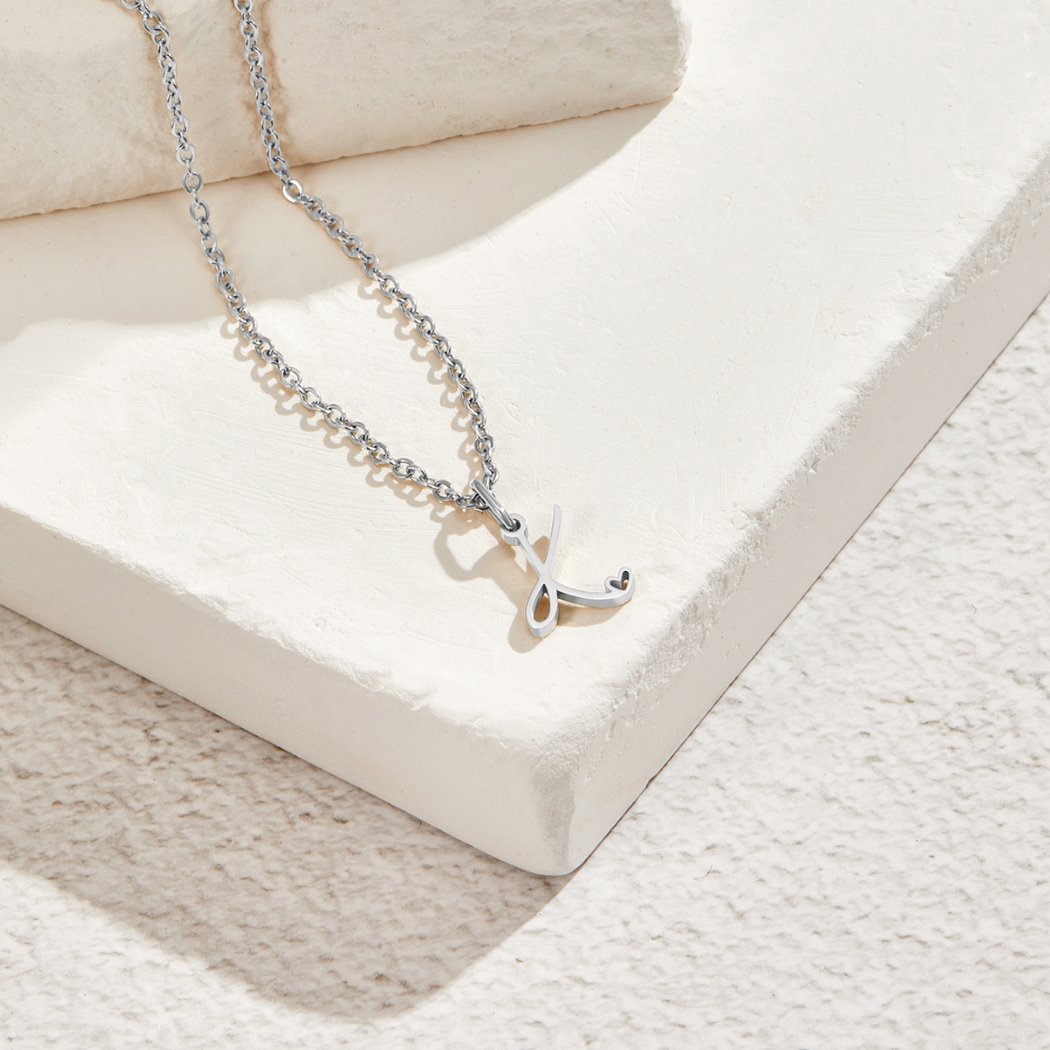 Collier en Cœur avec Lettre en Argent