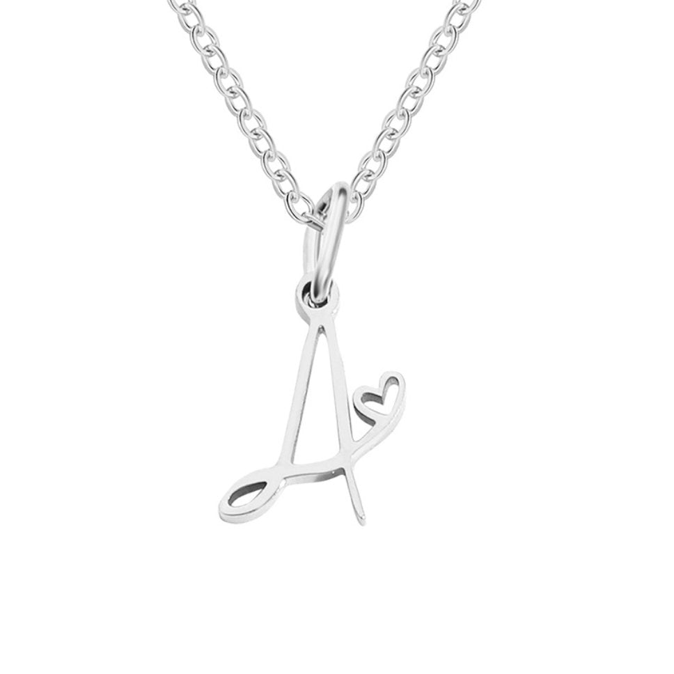 Collier en Cœur avec Lettre en Argent