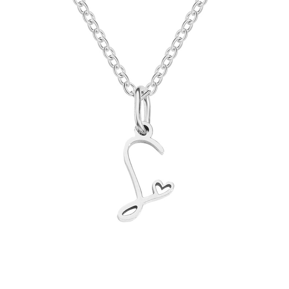 Collier en Cœur avec Lettre en Argent